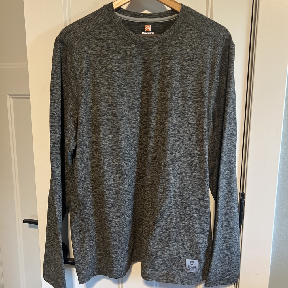 Rugged Elements Sueded‎ Crew Neck Long Sleeve Shirt in Cement Men's Large